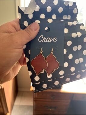 Crave Women's Brown Gold-Trim Moroccan Drop Earrings